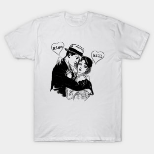 Kiss or Kill Vintage Feminist Valentine Shirt T-Shirt